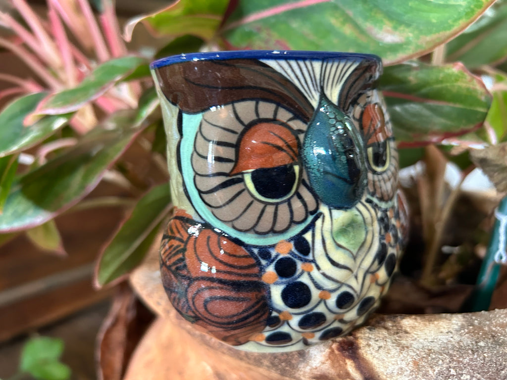 Handmade Guatemalan Owl coffee mug